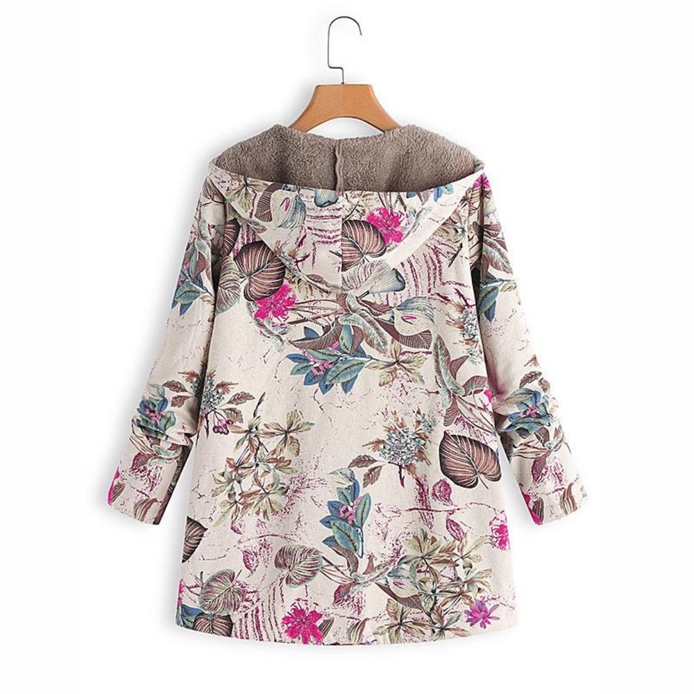 SMALL Pink and ivory floral light hoodie - Picture 2 of 16